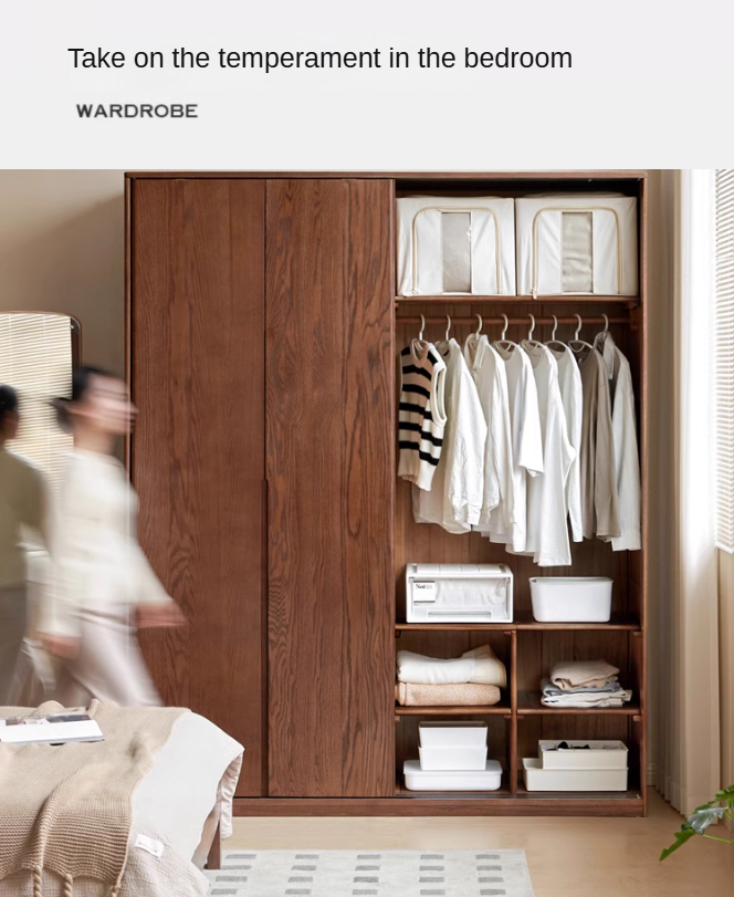 Oak solid wood Wardrobe sliding door::