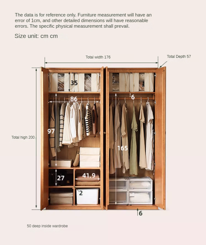 Сherry solid wood Exquisite Wardrobe ::