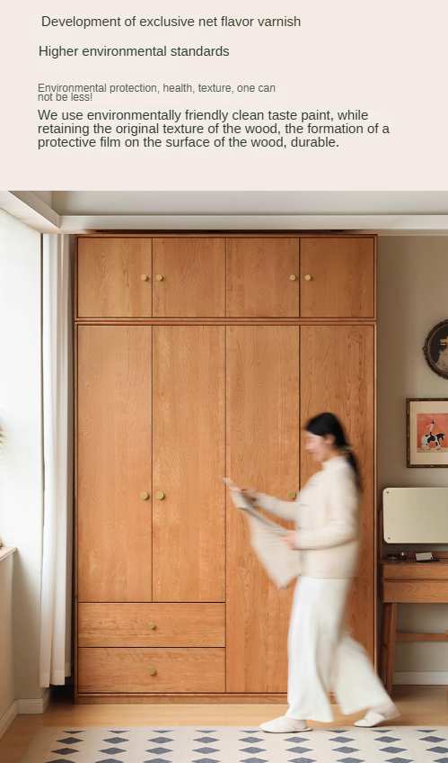 Сherry solid wood Exquisite Wardrobe ::