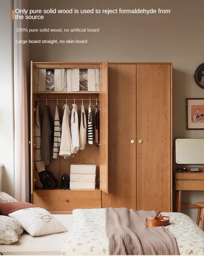 Сherry solid wood Exquisite Wardrobe ::