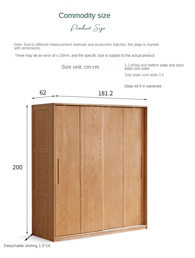 Oak, Ash solid wood wardrobe sliding door::