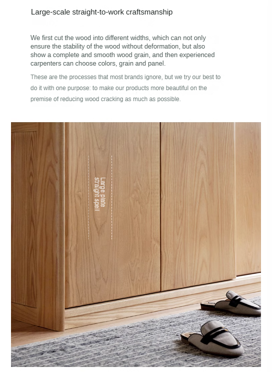 Oak, Ash solid wood wardrobe sliding door::