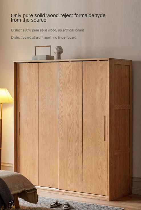 Oak, Ash solid wood wardrobe sliding door::