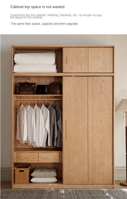 Oak, Ash solid wood wardrobe sliding door::