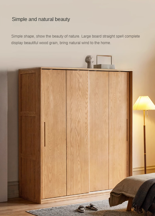 Oak, Ash solid wood wardrobe sliding door::