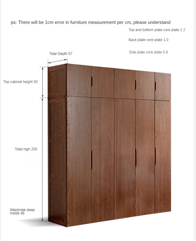 Oak solid wood wardrobe modern::