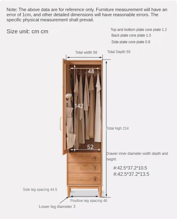 Oak solid wood rattan wardrobe::