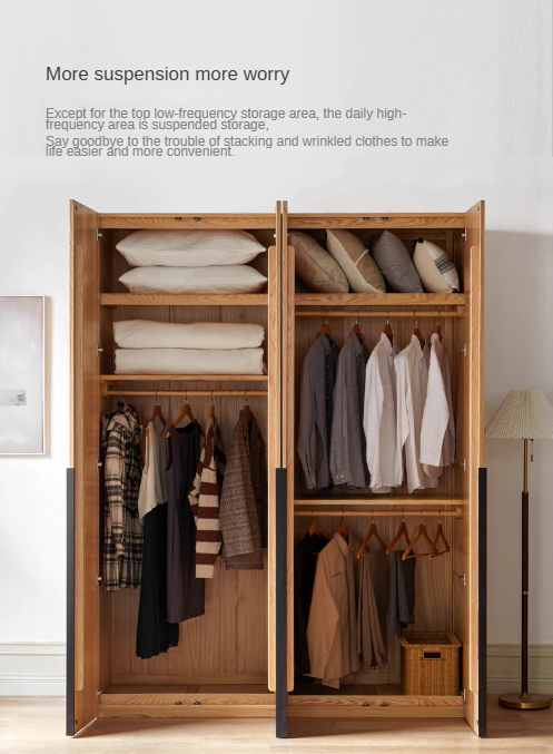 Oak solid wood high wardrobe modern::