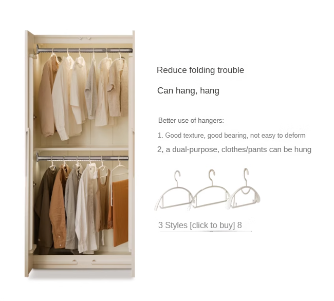 New Zealand Pine Solid wood wardrobe cream style: