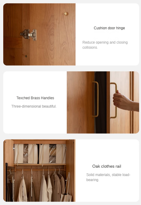 Oak, Cherry solid wood fascinating wardrobe::