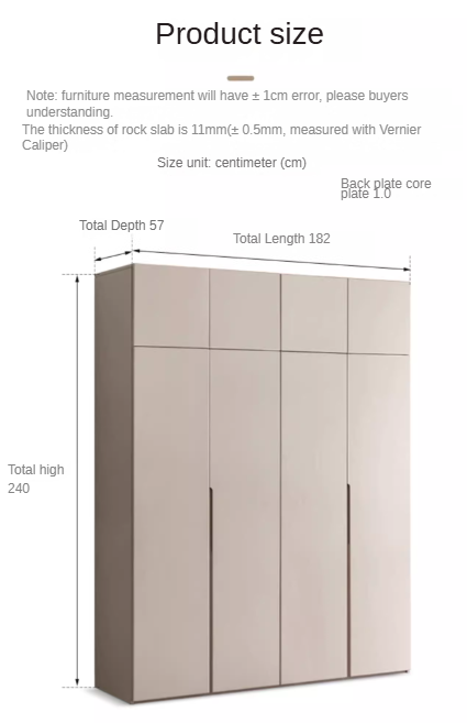 New Zealand pine Solid wood light luxury wardrobe modern: