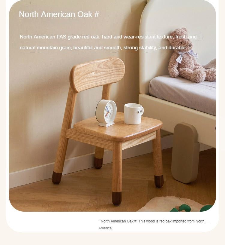 Oak, Beech Solid Wood Kids Small Chair