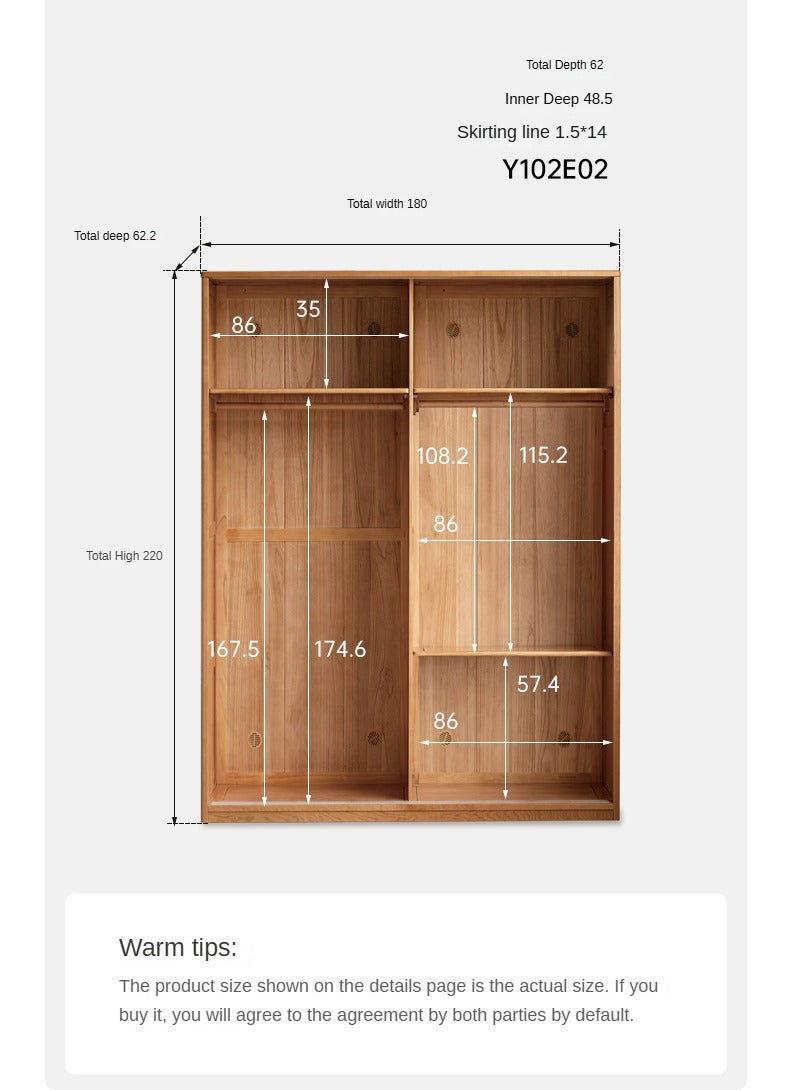 Cherry Wood Sliding Door Wardrobe: