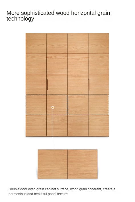 Oak solid wood wardrobe high doors :