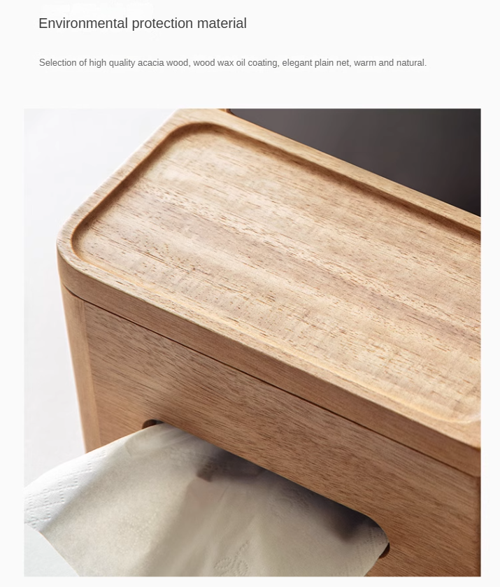 Black walnut, Acacia Solid wood multi-functional tissue box"