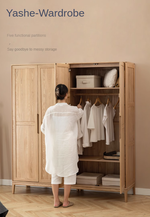 Ash solid wood wardrobe :