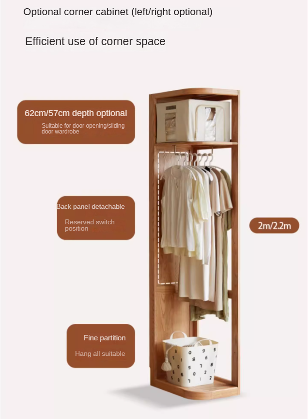 Ash solid wood wardrobe modern::