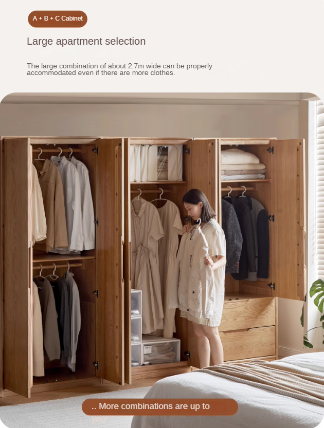 Ash solid wood wardrobe modern::