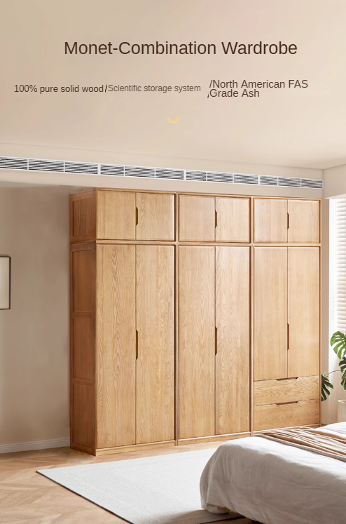 Ash solid wood wardrobe modern::