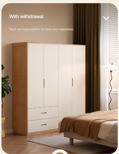 Oak Solid Wood Wardrobe Floor Combination Cabinet