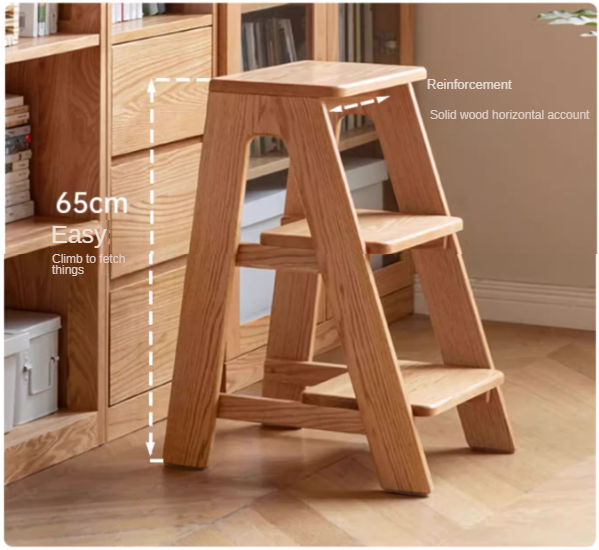 Oak Solid Wood Step Stool: