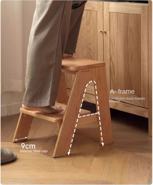 Oak Solid Wood Step Stool: