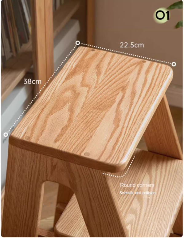 Oak Solid Wood Step Stool: