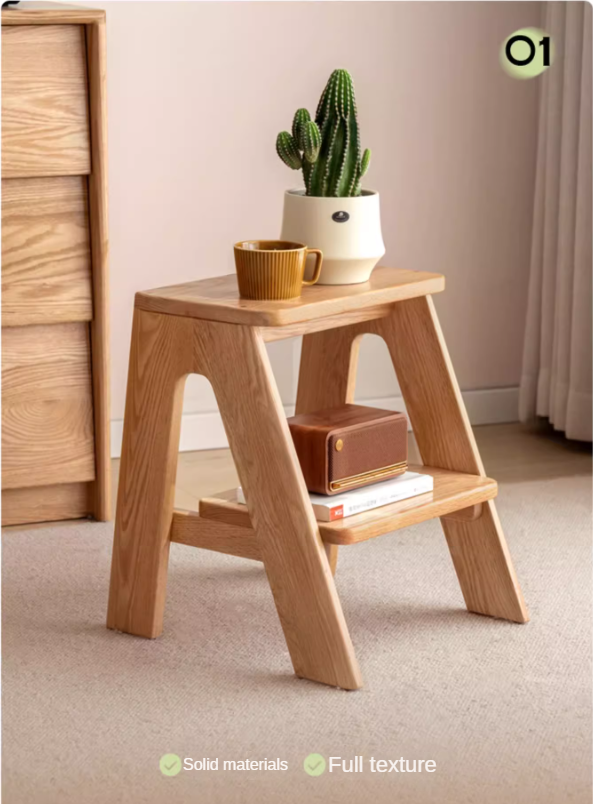 Oak Solid Wood Step Stool: