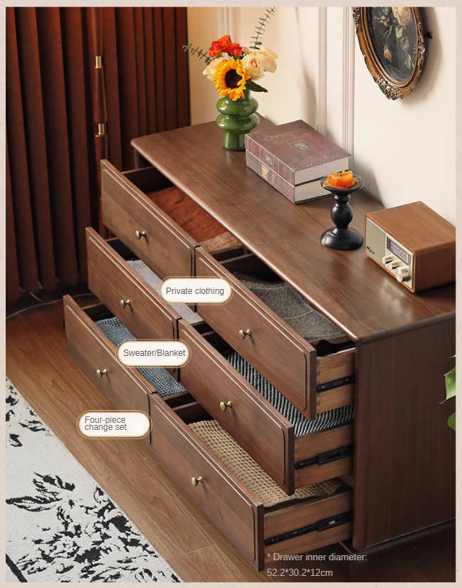 Black Walnut Solid Wood Retro Cabinet