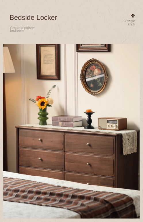 Black Walnut Solid Wood Retro Cabinet