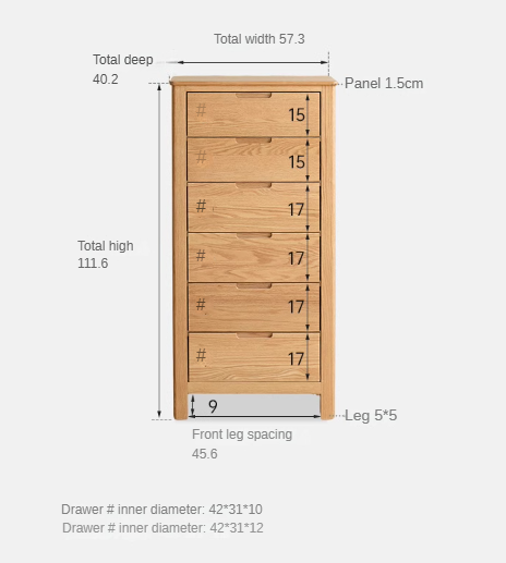 Oak Solid Wood Chest of Drawers