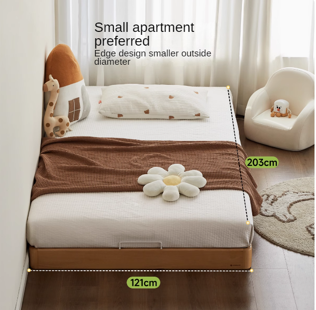 Beech Solid Wood Children's Splicing platform bed, headboard-free bed