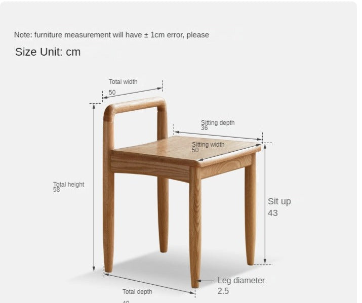 Ash, Oak Solid Wood Tea Chair: