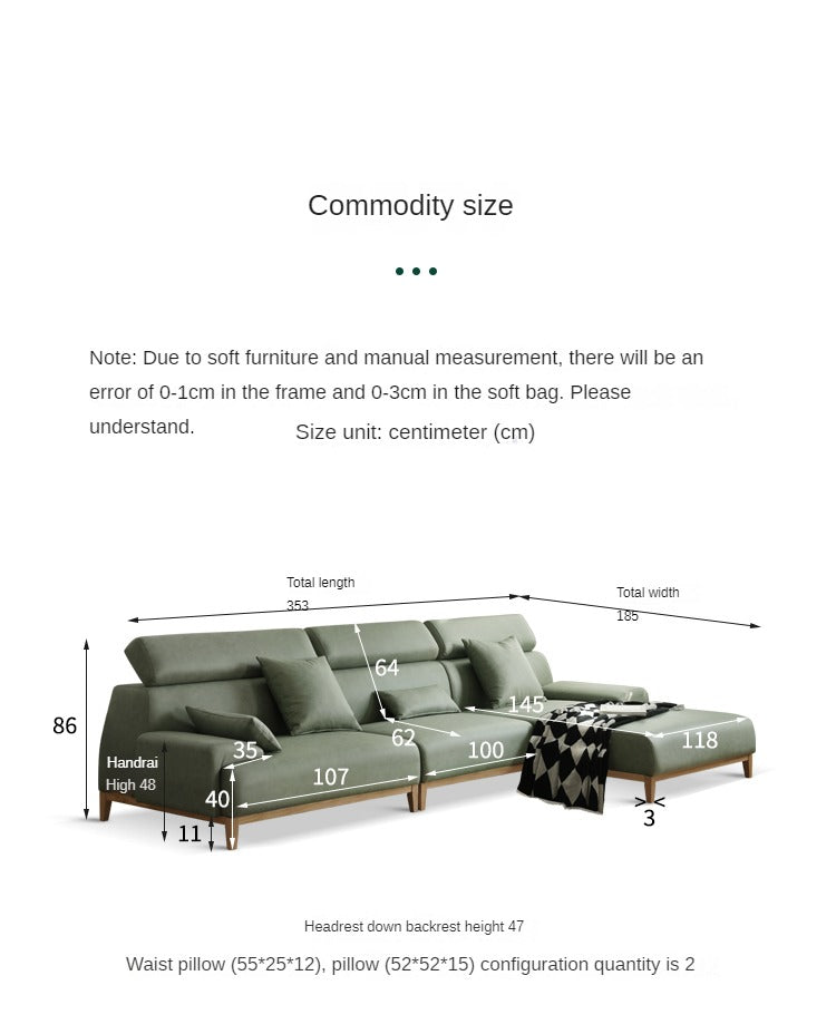 Fabric Combination High Back Sofa