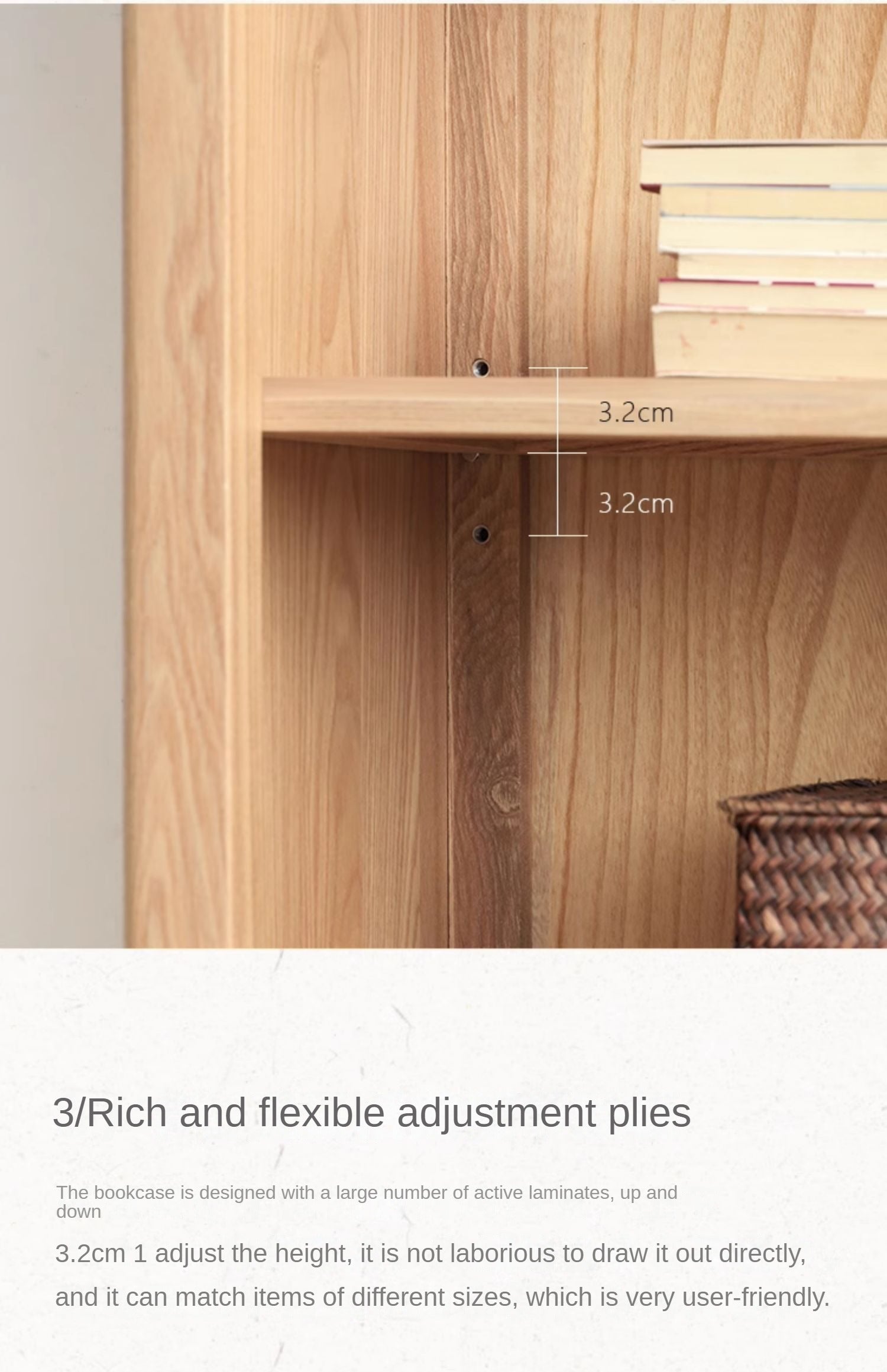 Ash solid wood Combination bookcase bookshelf<