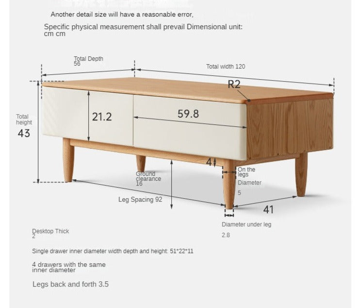 Oak solid wood modern storage TV cabinet-