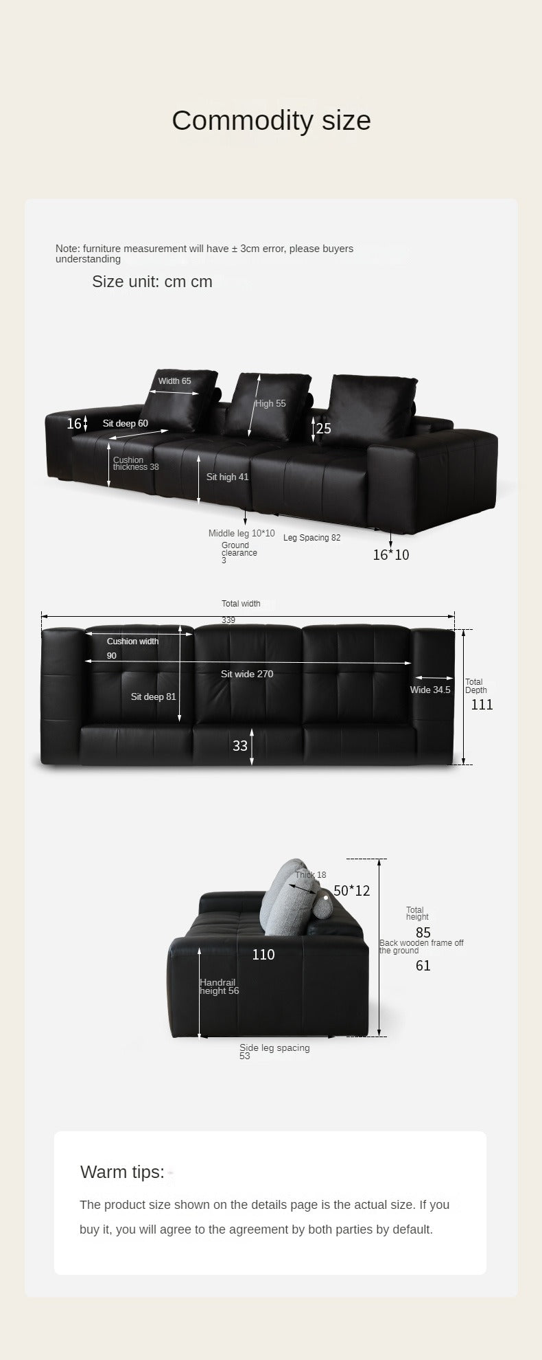 Leather straight Italian pixel module sofa