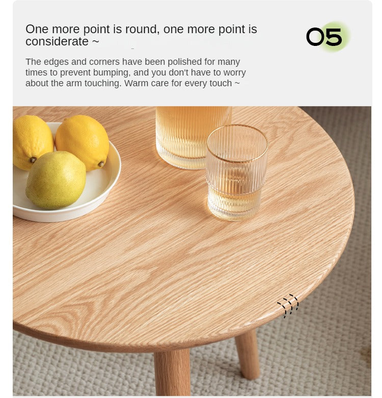 Oak Solid Wood Round Tea Table "