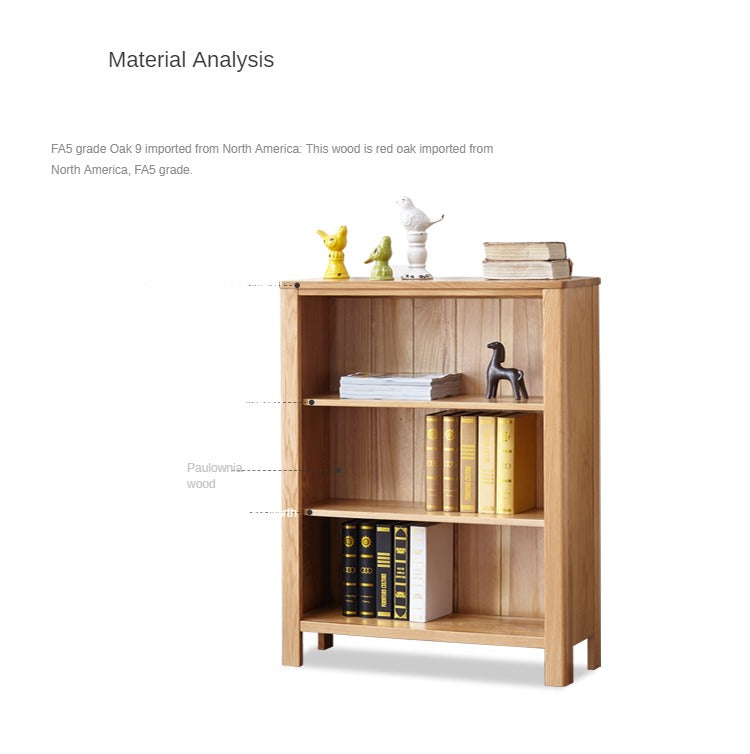 Oak solid wood Nordic simple small bookshelf