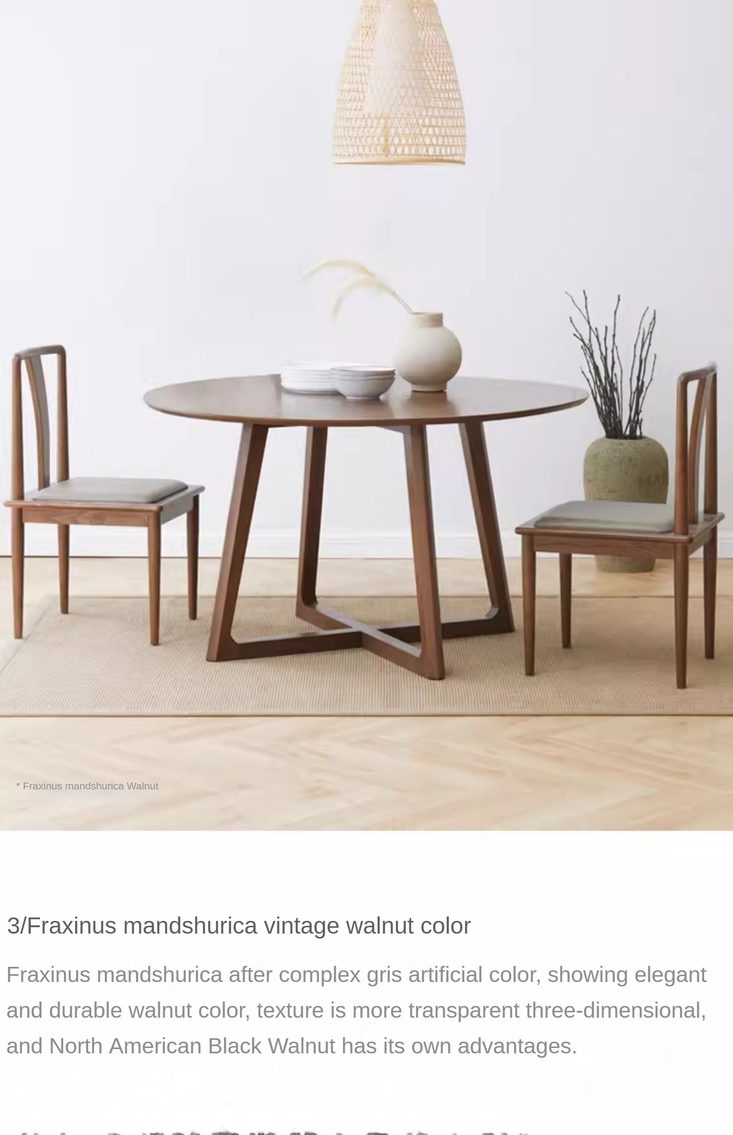 Ash Solid wood round dining table