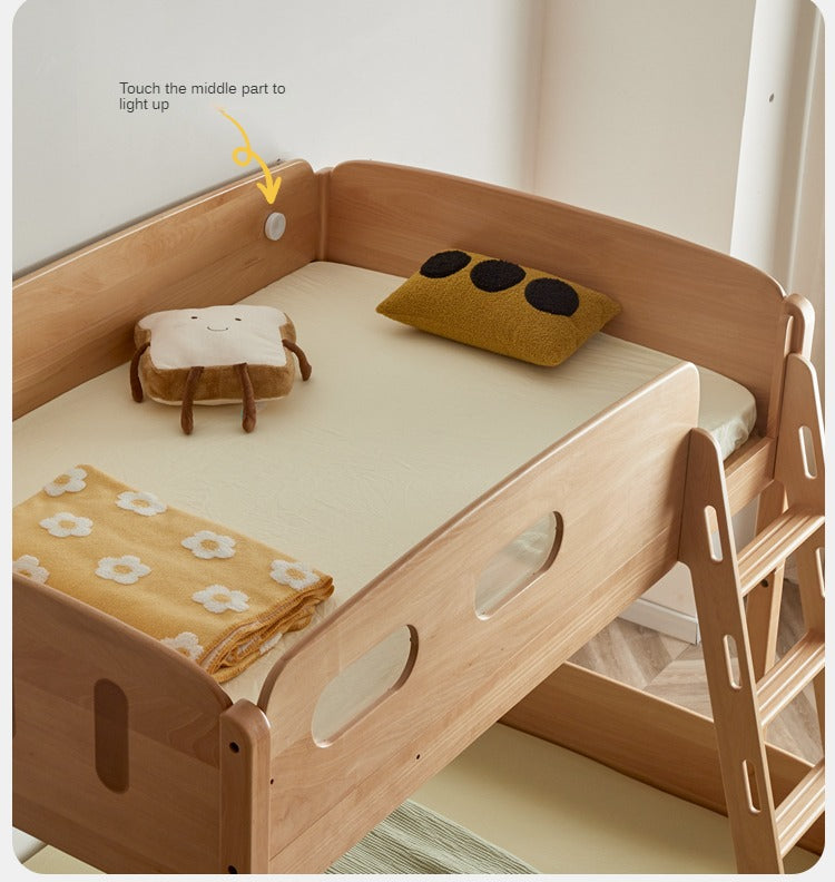 Beech solid wood children's Bunk Bed cartoon car Bed.