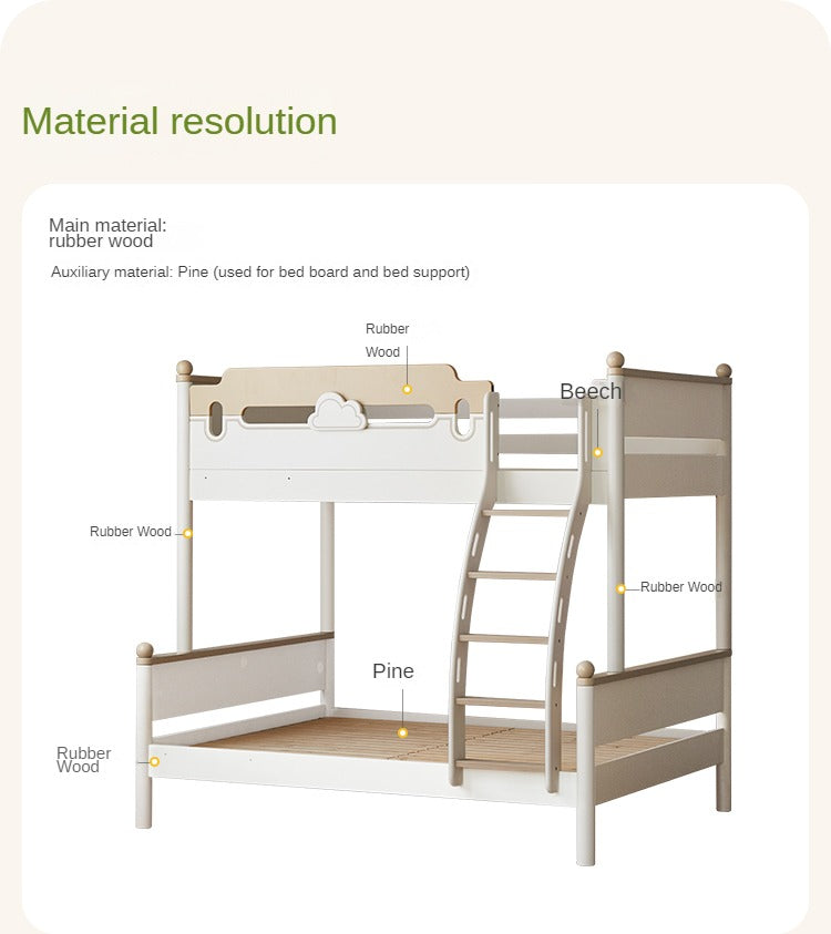 Beech solid wood children's bunk bed