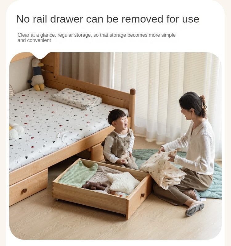 Beech solid wood children's multifunctional bed