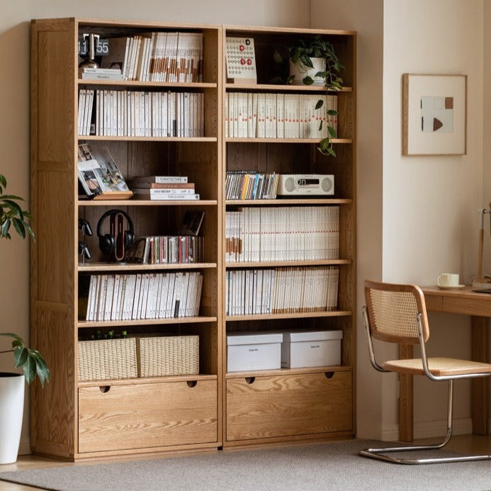 Oak solid wood bookshelf floor-standing combination bookcase "