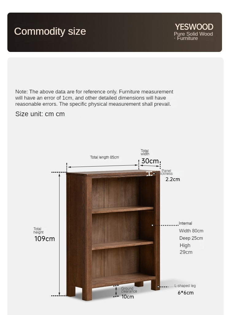 Oak solid wood small modern bookcase<