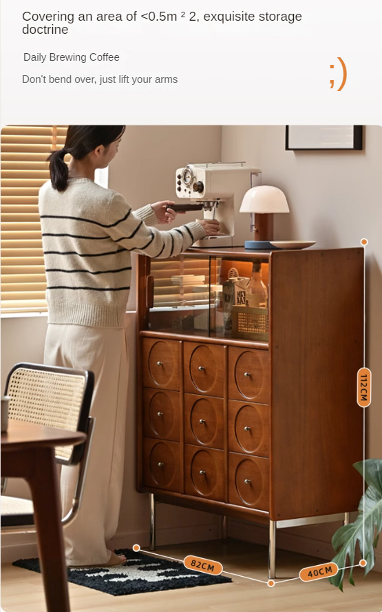 Poplar Solid Wood Retro Ancient Style Sideboard