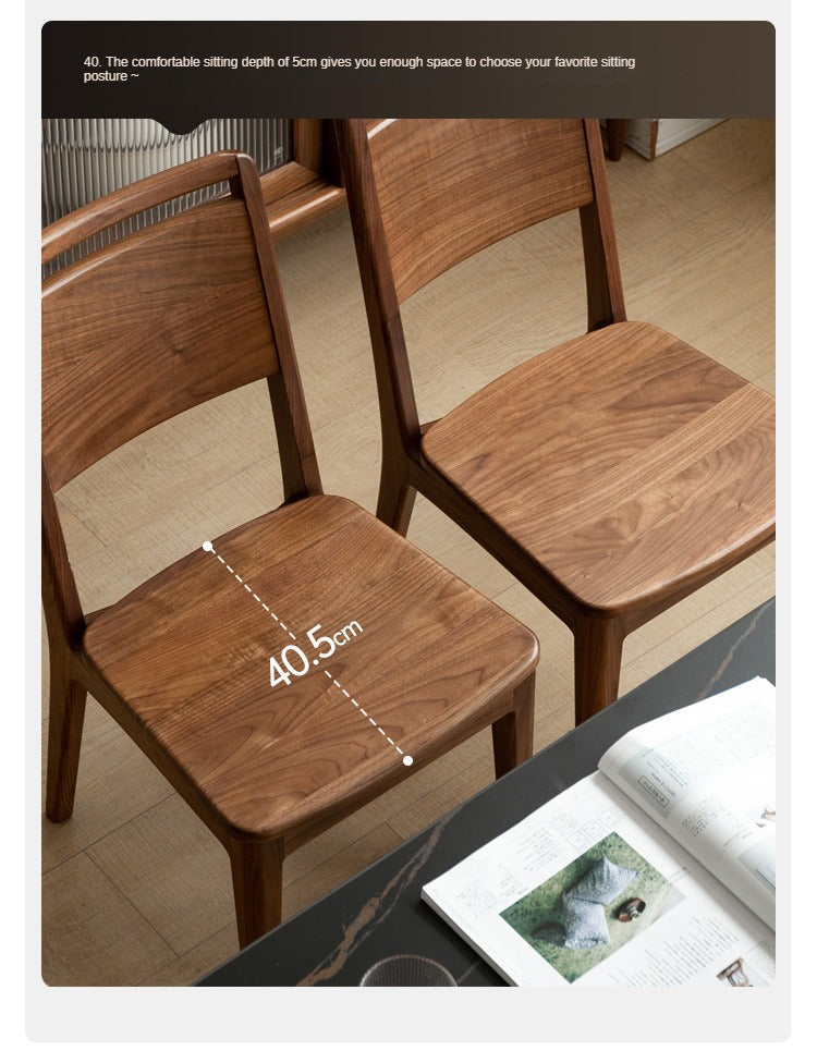 4 pcs Black Walnut, Ash Solid Wood Dining Chair High Back: