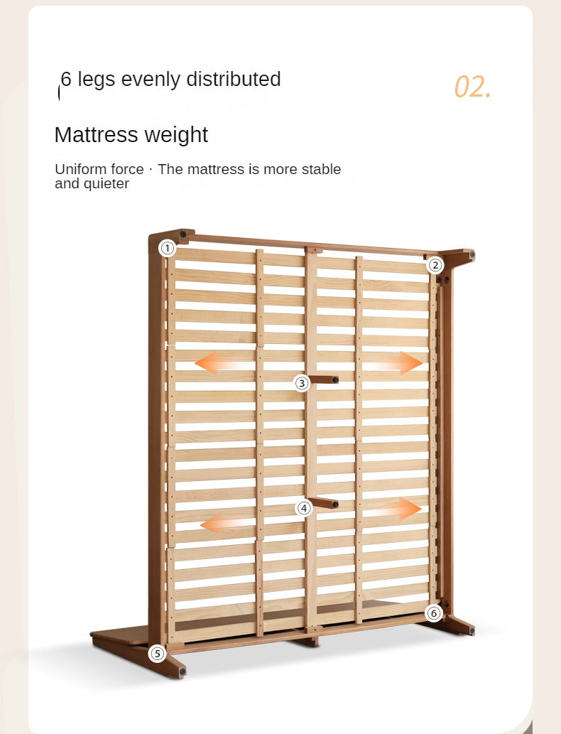 Poplar Solid Wood Modern Large headboard Bed