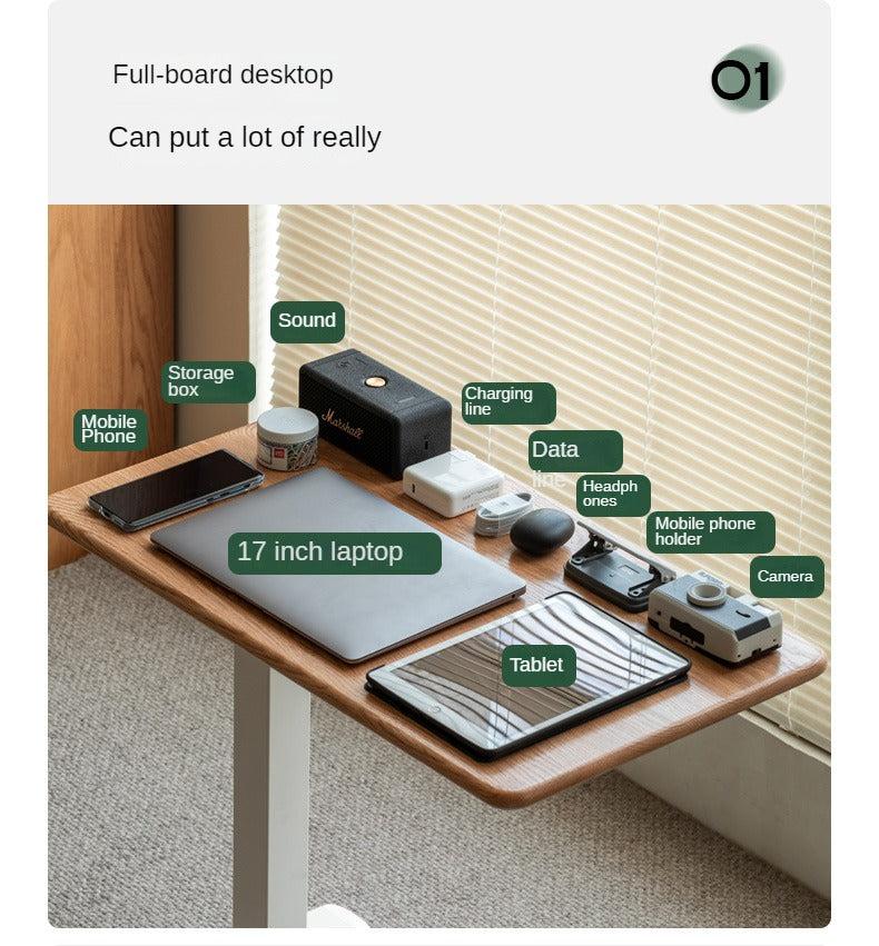 Oak solid wood lifting movable folding desk