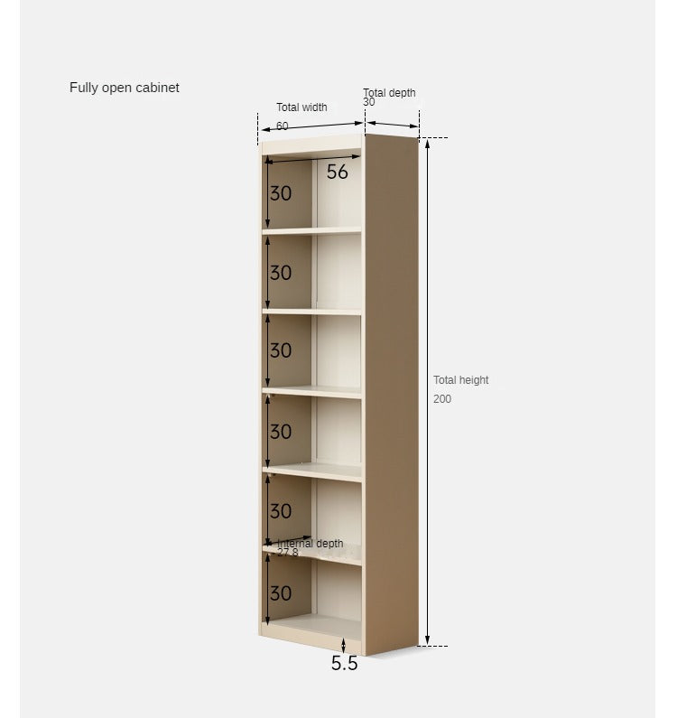 Poplar solid wood bookcase light luxury style<